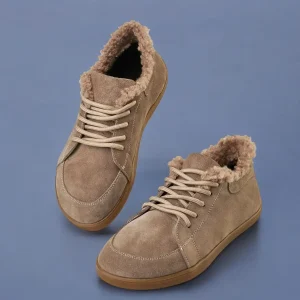 Women S Beige Suede Barefoot Winter Sneakers Sheepskin
